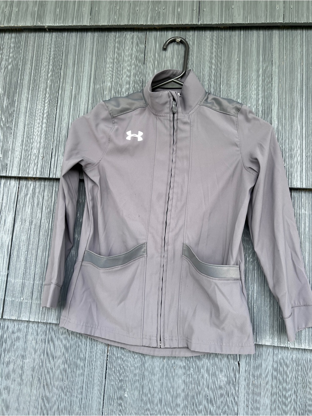 Under Armour Girls Light Gray Full-Zip Utility Jacket